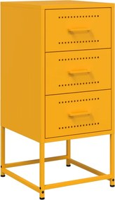 vidaXL Κομοδίνα 2 τεμ. Μουσταρδί 36 x 39 x 78 εκ. από Χάλυβα