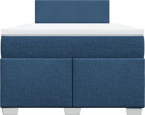 vidaXL Κρεβάτι Boxspring με Στρώμα Μπλε 120x200 εκ. Υφασμάτινο