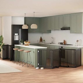 Διαχωριστικό Σκύλων/Πόρτα Πτυσσόμενο 10 Πάνελ 800εκ Ξύλο Λεύκας