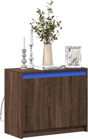 vidaXL Ντουλάπι με Φώτα LED Καφέ Δρυς 72x34x61 εκ. Επεξεργασμένο Ξύλο