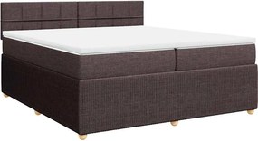vidaXL Κρεβάτι Boxspring με Στρώμα Σκούρο Καφέ 200x200 εκ. Υφασμάτινο
