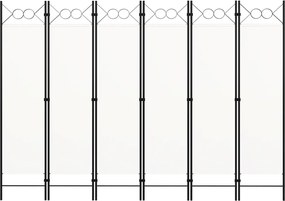vidaXL Διαχωριστικό Δωματίου με 6 Πάνελ Λευκό 240 x 180 εκ.