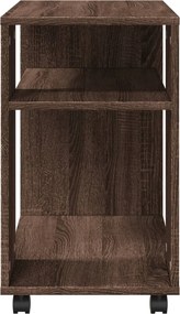 vidaXL Βοηθητικό Τραπέζι με Ρόδες Καφέ Δρυς 70x35x60 εκ. Επεξ. Ξύλο