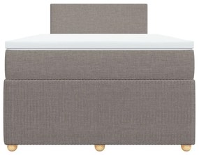 vidaXL Κρεβάτι Boxspring με Στρώμα Taupe 120x200 εκ. Υφασμάτινο