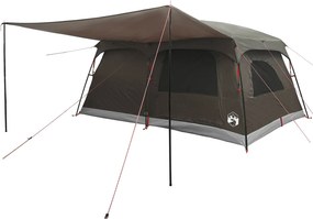 vidaXL Οικογενειακή Σκηνή 14 ατόμων Καφέ Γκρι Πολυεστέρας και Χάλυβας