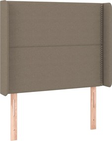vidaXL Κρεβάτι Boxspring με Στρώμα &amp; LED Taupe 90x190 εκ. Υφασμάτινο