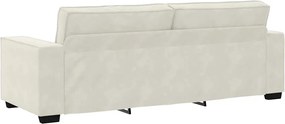 vidaXL Τριθέσιος Καναπές Κρεμ 220x78x84 εκ. Βελούδος