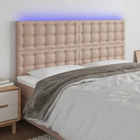 Κεφαλάρι Κρεβατιού LED Καπουτσίνο 160x5x118/128 εκ - Καφέ