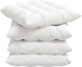 vidaXL Μαξιλάρια καθισμάτων 4 pcs Λευκό 40 x 40 x 6 cm ύφασμα