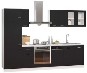 vidaXL Σετ Ντουλάπια Κουζίνας 8 Τεμαχίων Μαύρο από Μοριοσανίδα
