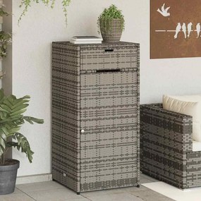 vidaXL Ντουλάπι Αποθήκευσης Κήπου Γκρι 55x55x111 εκ. Συνθετικό Ρατάν
