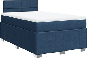 vidaXL Κρεβάτι Boxspring με Στρώμα Μπλε 120x190 εκ. Υφασμάτινο