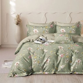 Σεντόνια Ursula (Σετ 4τμχ) Green-Multi Ρυθμός Υπέρδιπλo 230x260cm 100% Βαμβακοσατέν