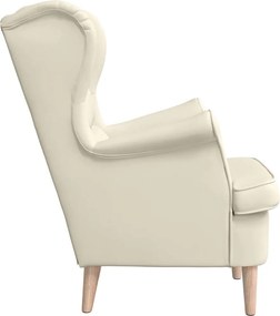 vidaXL Πολυθρόνα Λευκή 74x84x100 cm Λινό