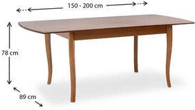 Σετ τραπεζαρίας Belfast Megapap 7 τμχ μασίφ ξύλο - MDF με επεκτεινόμενο τραπέζι 150/200x89x78εκ.
