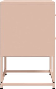 vidaXL Κομοδίνα 2 τεμ. Ροζ 36x39x60,5 εκ. από Χάλυβα