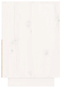 vidaXL Κομοδίνο Λευκό 60 x 34 x 51 εκ. από Μασίφ Ξύλο Πεύκου