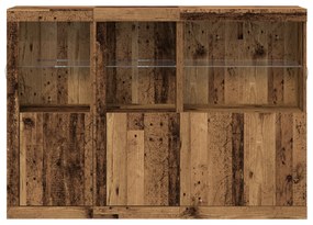 vidaXL Μπουφές με LED Φωτισμό Παλιού Ξύλου 142.5x37x100 cm
