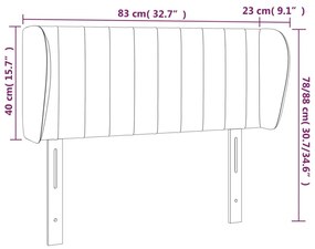 Κεφαλάρι με Πτερύγια Κρεμ 83 x 23 x 78/88 εκ. Υφασμάτινο - Κρεμ