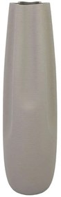 Βάζο Τσαλακωτό Γραμμωτό 15-00-22512-55 Φ16x58cm Light Grey Marhome Ceramic