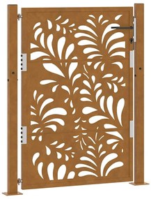 Πύλη κήπου 105x130 cm από χάλυβα με κυματοειδές σχέδιο - Καφέ