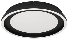 Πλαφονιέρα Οροφής Μοντέρνα Μεταλλική Ø38cm Τηλεχειριστήριο LED 3000-6500K σε Μαύρο χρώμα Eglo Calagrano 900601