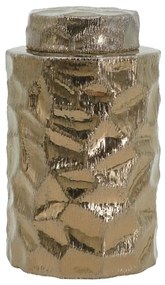 Artekko Artekko Lidded Μπρονζέ Κεραμικό Διακοσμητικό Δοχείο Βάζο με Καπάκι (15x15x25)cm 61006