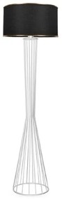 NOVA 201-0038 Μοντέρνο Επιδαπέδιο Φωτιστικό 1 x E27 IP20 Λευκό Μεταλλό με Μαύρο Ύφασμα-Μ38 x Π38 x Υ155cm Globostar-201-0038-Μαύ 201-0038
