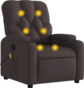 vidaXL Πολυθρόνα Μασάζ Ανακλινόμενη Σκούρο Καφέ Υφασμάτινη