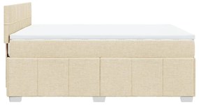 ΚΡΕΒΑΤΙ BOXSPRING ΜΕ ΣΤΡΩΜΑ ΚΡΕΜ 140X200 ΕΚ. ΥΦΑΣΜΑΤΙΝΟ 3289396