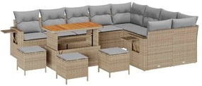 vidaXL Σετ Καναπέ Κήπου 13 pcs Μπεζ συνθετικό ρατάν