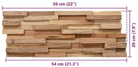 vidaXL Πάνελ Επένδυσης Τοίχου Τρισδ. 10 τεμ. 1,08 μ² Μασίφ Ξύλο Teak