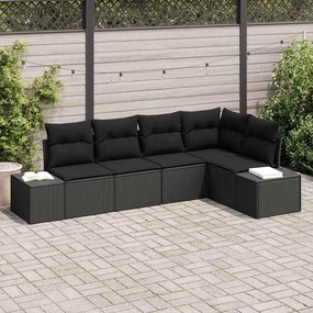 vidaXL Σετ Καναπέ Κήπου 5 pcs Μαύρο Πολυ ράταν