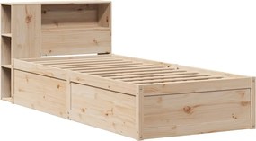vidaXL Σκελετός Κρεβατιού Χωρίς Στρώμα 75x190 εκ Μασίφ Ξύλο Πεύκου