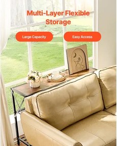 VEVOR Narrow Console Sofa Table Couch Table 3-Tier for Entryway &amp; Living Room