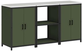 vidaXL Σετ Αποθήκευσης Κουζίνας 3 pcs Ελιά Πράσινη 180 x 50 x 92 εκ.