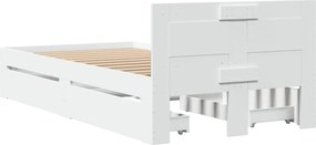 vidaXL Σκελετός Κρεβατιού με Κεφαλάρι Χωρίς Στρώμα Λευκό 100x200 εκ.