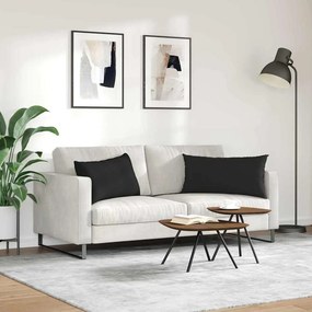 vidaXL Μαξιλάρι Καναπέ 2 pcs Μαύρο 80 x 40 cm ύφασμα