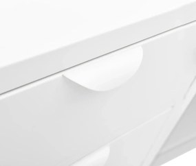 vidaXL Μπουφές Λευκός 105 x 35 x 70 εκ. από Ατσάλι και Ψημένο Γυαλί