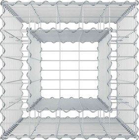 vidaXL Ανασηκωμένο κρεβάτι gabion Ασημί