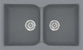 Sanitec Classic 340 (78×50) - Γρανιτένιος νεροχύτης - Metallic SILVER