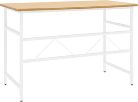 vidaXL Γραφείο Υπολογιστή Λευκό/Ανοιχτ. Δρυς 105x55x72εκ MDF &amp; Μέταλλο