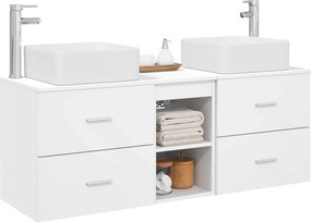 vidaXL Σετ Ντουλαπιών Μπάνιου 3 τμχ. Λευκό 129 x 41 x 80 cm