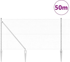 vidaXL Στύλος Περιφράξεων Ασημί 50 x 1 μ (13 mm πλέγμα) Ατσάλι