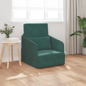 vidaXL Κρεβάτι Δαπέδου 2 σε 1 Σκούρο Πράσινο 65x80x83 εκ Βελούδο
