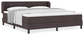 vidaXL Κρεβάτι με Μαλακό Στρώμα Σκούρο Καφέ 180x200 εκ Υφάσματος