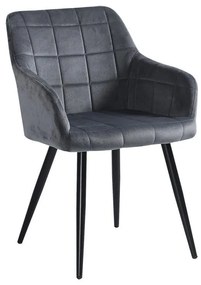 Armchair Jacu grey fabric-metal black legs 62x54x83cm 62x54x83 εκ.