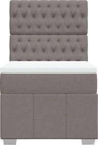 vidaXL Κρεβάτι Boxspring με Στρώμα Taupe 100 x 200 εκ. Υφασμάτινο