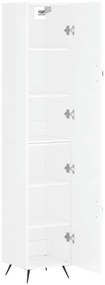 vidaXL Ντουλάπι Γυαλ. Λευκό 34,5 x 34 x 180 εκ. από Επεξεργασμένο Ξύλο