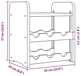 Ραφιέρα Κρασιών με Επάνω Σανίδα 33x25x37 εκ. Μασίφ Ξύλο Πεύκου - Καφέ